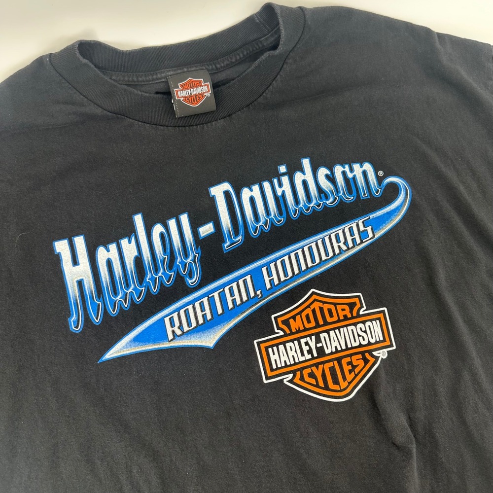 Harley-Davidson Roatan Honduras Graphic T-Shirt Black Cotton 2XL